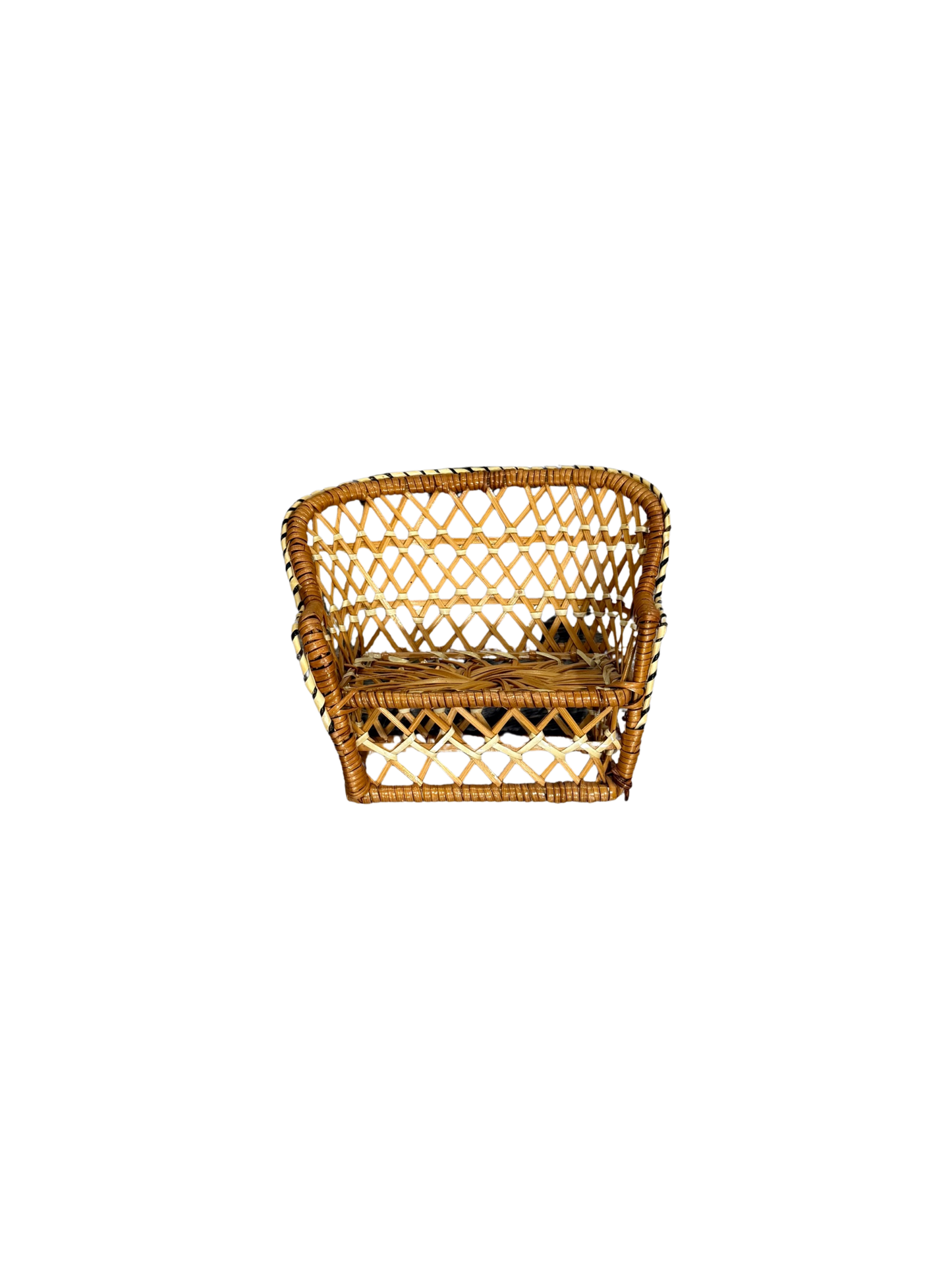 Vintage Mini Wicker Bench