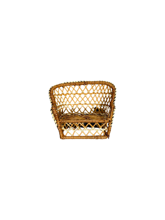 Vintage Mini Wicker Bench